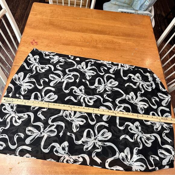 Talbots Infinity Scarf Black White Bow Classic Winter Lightweight Chic Feminine - Picture 5 of 8